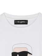 T-shirt per bambino Karl Lagerfeld Kids Ikonik Karl bianco a maniche lunghe Z30953 10P KARL LAGERFELD KIDS 