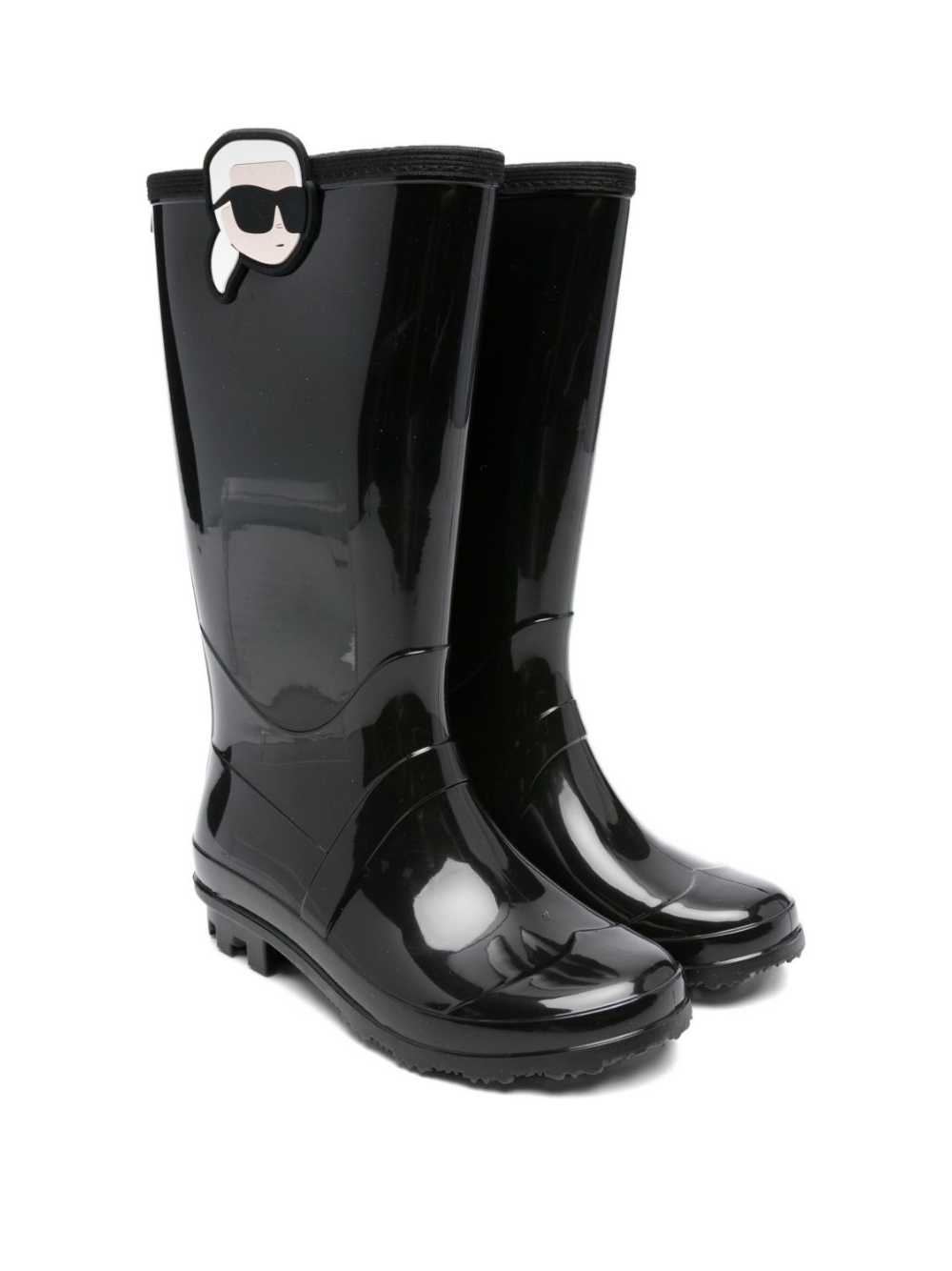 Stivali da pioggia per bambina Karl Lagerfeld Kids neri lucidi con logo Z30985 09B KARL LAGERFELD KIDS 