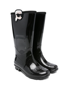 Stivali da pioggia per bambina Karl Lagerfeld Kids neri lucidi con logo Z30985 09B KARL LAGERFELD KIDS 