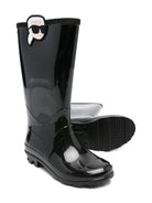 Stivali da pioggia per bambina Karl Lagerfeld Kids neri lucidi con logo Z30985 09B KARL LAGERFELD KIDS 