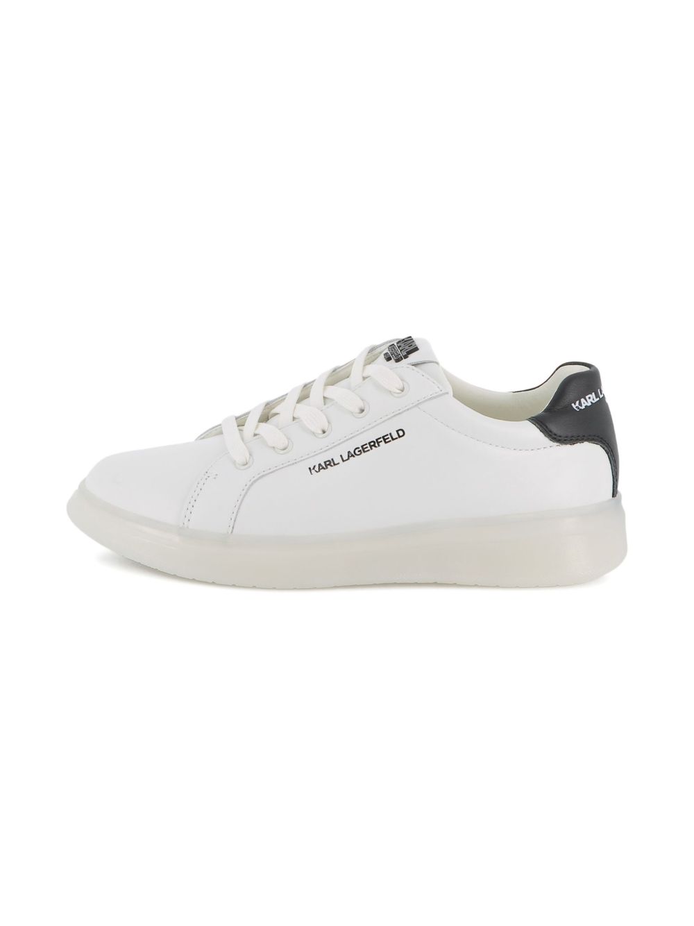 Sneakers in pelle per bambino Karl Lagerfeld Kids bianche con lacci e dettaglio con logo Z30990 10P KARL LAGERFELD KIDS 