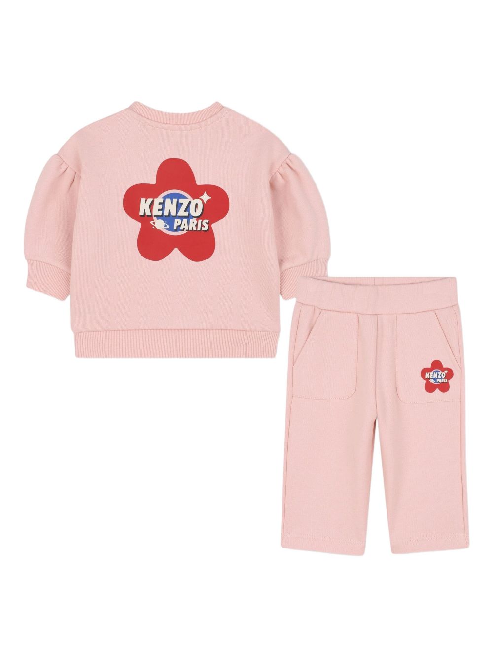 Completo tuta sportiva per neonata Kenzo Kids rosa con logo stampato K61261 47H KENZO KIDS 