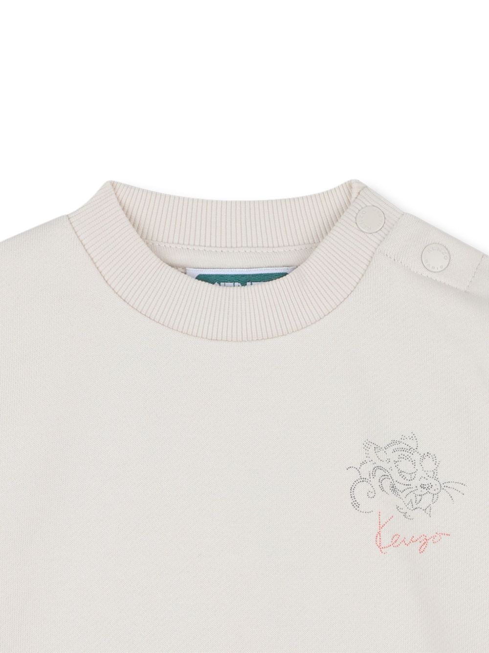 Felpa per neonato Kenzo Kids beige con stampa grafica sul retro K61290 21G KENZO KIDS 