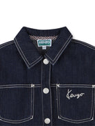 Giacca per bambina Kenzo Kids in denim con logo ricamato K61304 Z35 KENZO KIDS 