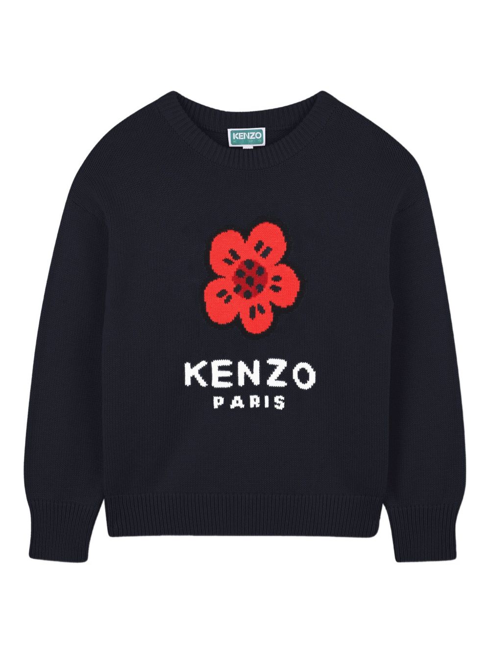 Maglione per bambina Kenzo Kids blu con Boke Flower jacquard K61334 845 KENZO KIDS 