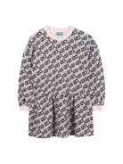 Abito per bambina Kenzo Kids rosa con stampa logo all-over K61355 46M KENZO KIDS 