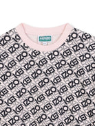 Abito per bambina Kenzo Kids rosa con stampa logo all-over K61355 46M KENZO KIDS 