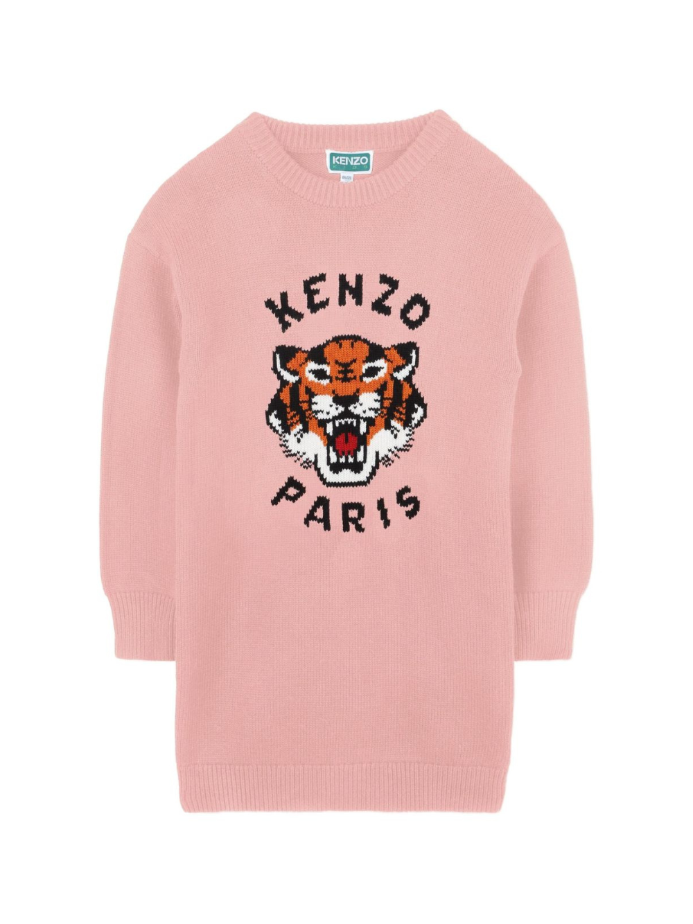 Abito per bambina Kenzo Kids rosa con tigre jacquard K61356 47H KENZO KIDS 