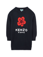 Abito per bambina Kenzo Kids blu con motivo Boke Flower K61356 845 KENZO KIDS 