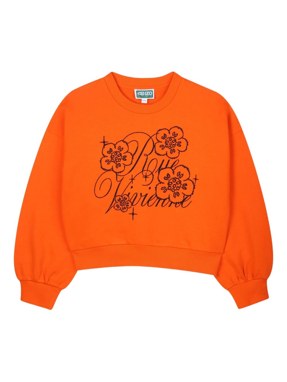 Felpa per bambina Kenzo Kids arancione con applicazione con logo K61359 42F KENZO KIDS 
