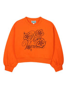 Felpa per bambina Kenzo Kids arancione con applicazione con logo K61359 42F KENZO KIDS 