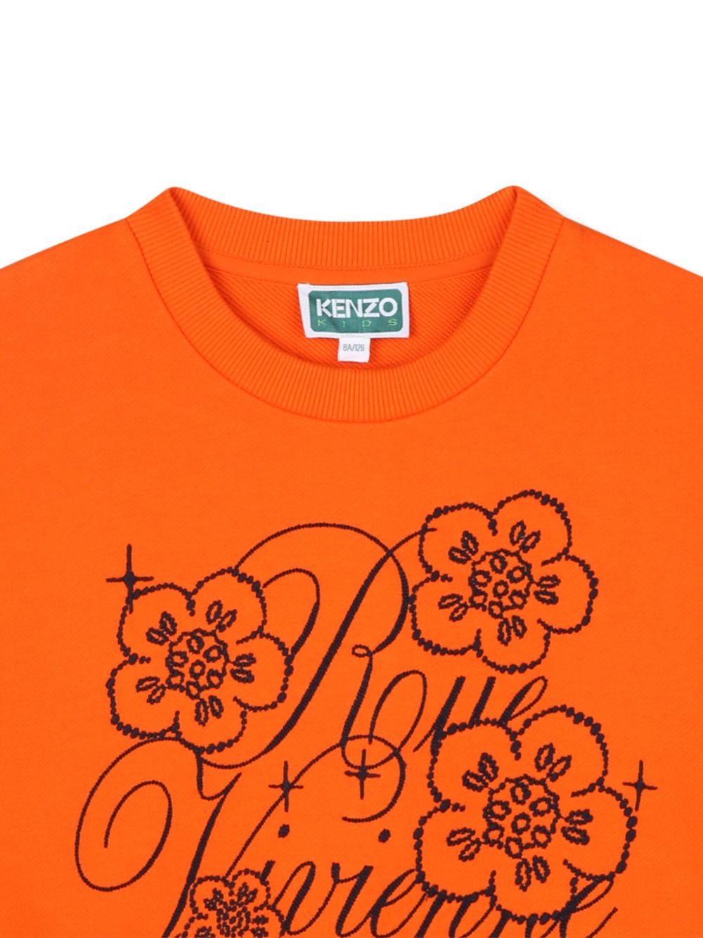 Felpa per bambina Kenzo Kids arancione con applicazione con logo K61359 42F KENZO KIDS 
