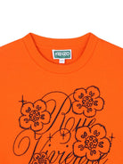 Felpa per bambina Kenzo Kids arancione con applicazione con logo K61359 42F KENZO KIDS 