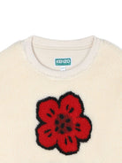 Felpa Boke Flower per bambina Kenzo Kids beige con girocollo a coste K61376 21G KENZO KIDS 