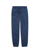 Pantaloni sportivi per bambino Kenzo Kids blu a quadri con stampa Tiger K61406 780 KENZO KIDS 