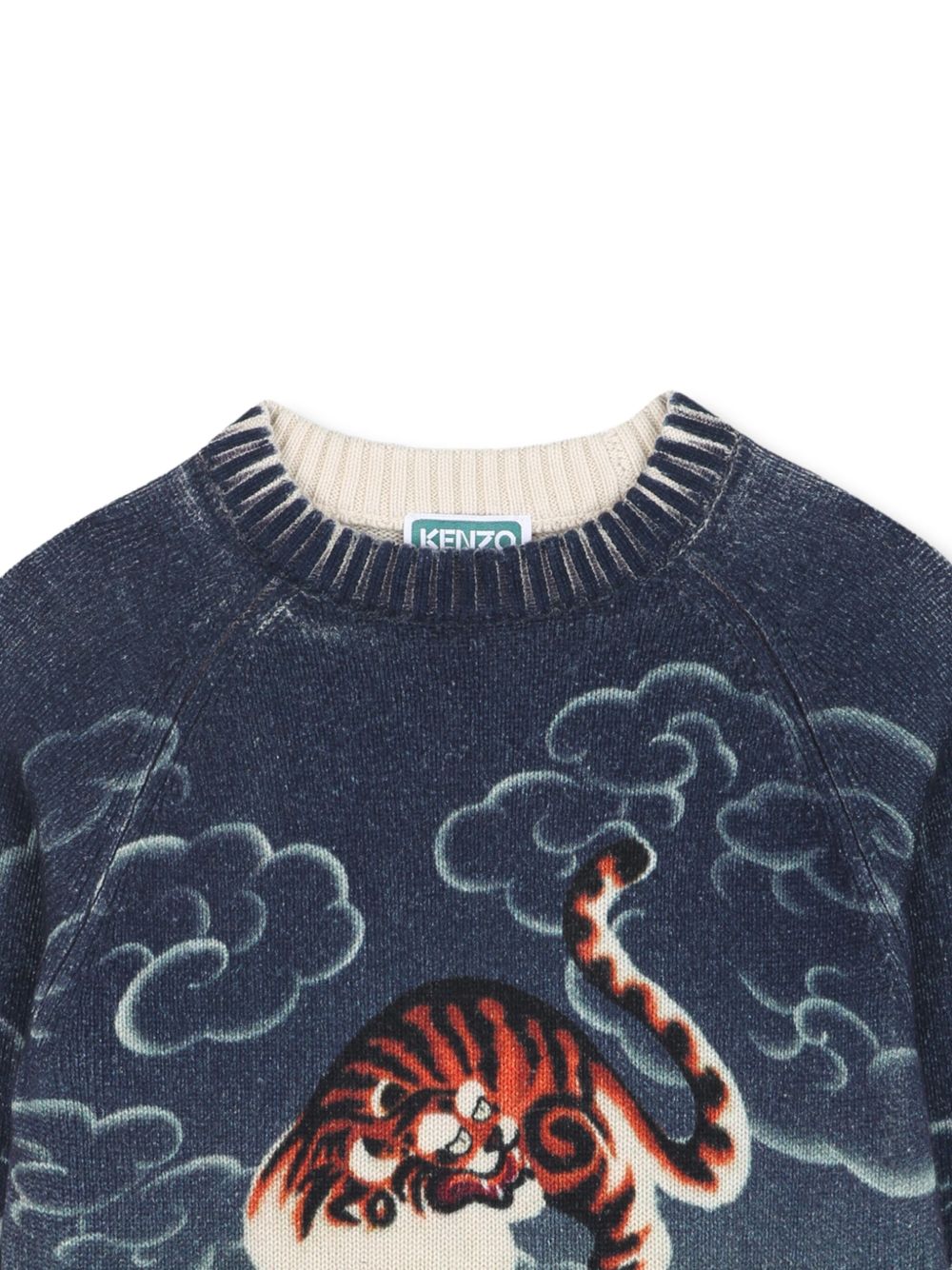 Maglione per bambino Kenzo Kids blu con motivo Tiger K61418 845 KENZO KIDS 