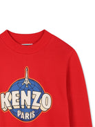 Felpa per bambino Kenzo Kids rossa con stampa con logo frontale K61427 968 KENZO KIDS 