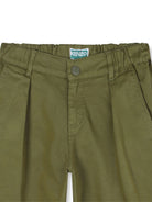 Pantaloni per bambino Kenzo Kids verdi con dettagli plissettati K61439 64T KENZO KIDS 