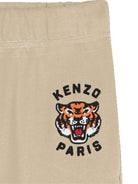 Pantaloni sportivi per bambino Kenzo Kids beige con ricamo Tiger K61455 249 KENZO KIDS 