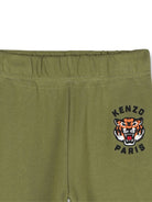 Pantaloni sportivi per bambino Kenzo Kids verdi con ricamo Tiger K61455 64T KENZO KIDS 
