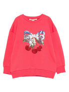 Felpa per bambina Konges Slojd rossa con paillettes e maniche lunghe KS103862 S10046 KONGES SLOJD KIDS 