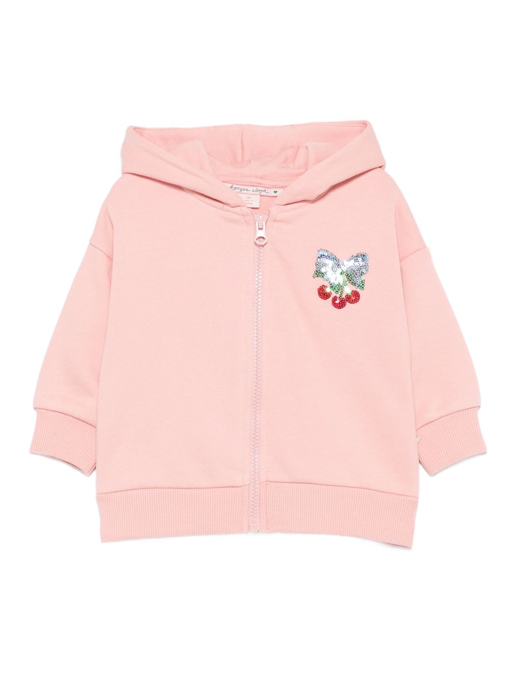 Felpa per neonata Konges Slojd rosa con cappuccio e decorazioni con paillettes KS103863NB S30039 KONGES SLOJD KIDS 
