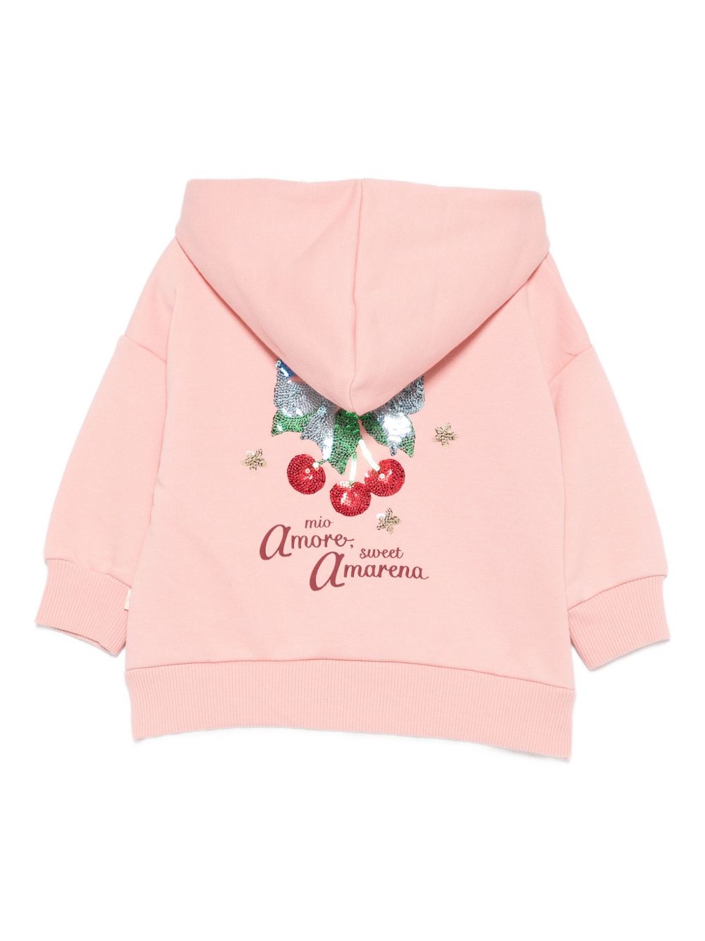 Felpa per neonata Konges Slojd rosa con cappuccio e decorazioni con paillettes KS103863NB S30039 KONGES SLOJD KIDS 