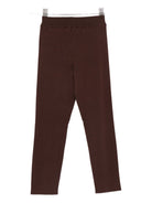 Pantaloni per bambina Laneus Kids marroni con logo ricamato sul davanti F5LKJGKL122 920 LANEUS KIDS 