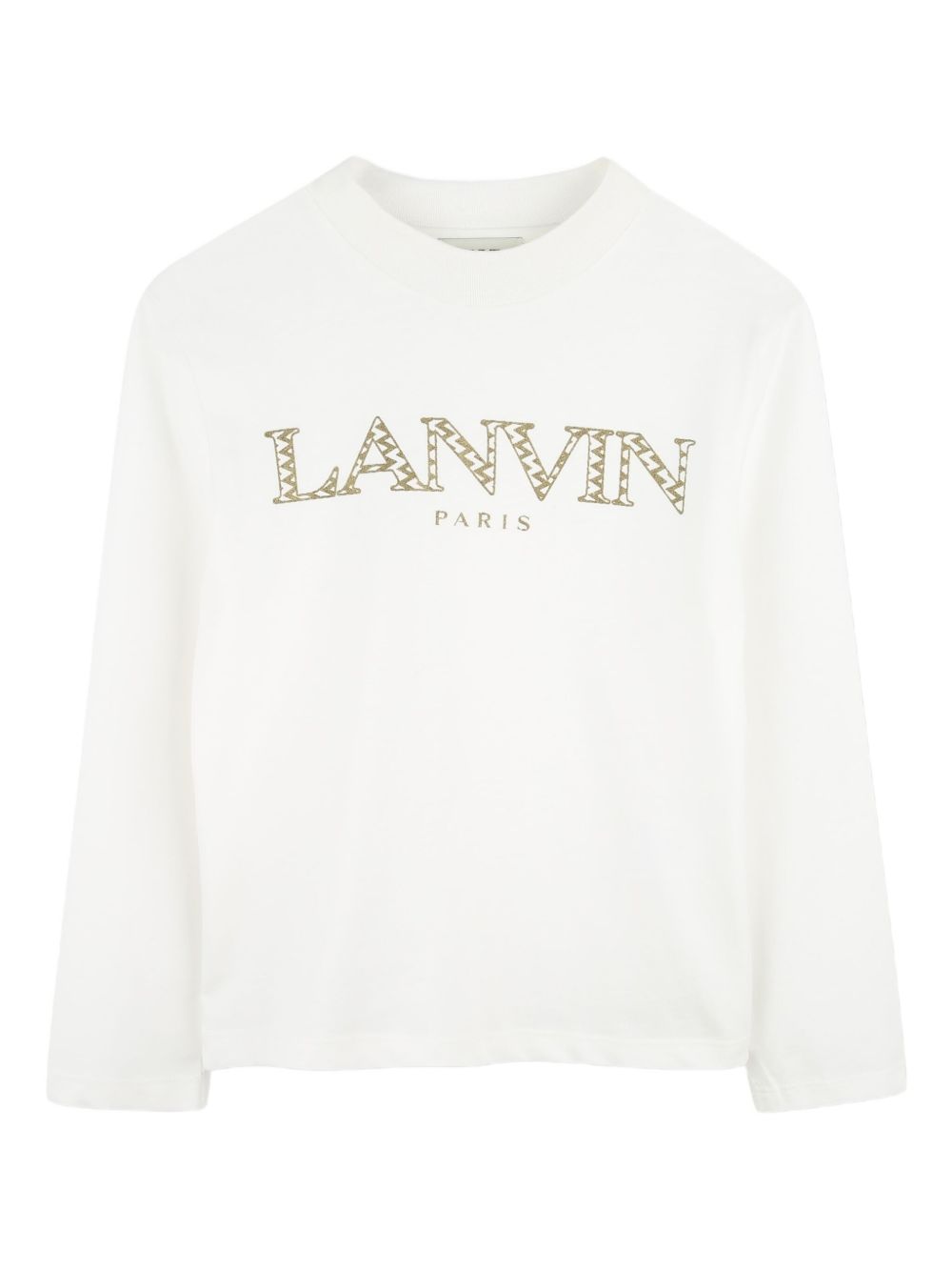 T-shirt per bambina Lanvin Enfant bianco a maniche lunghe con logo N30253 117 LANVIN KIDS 