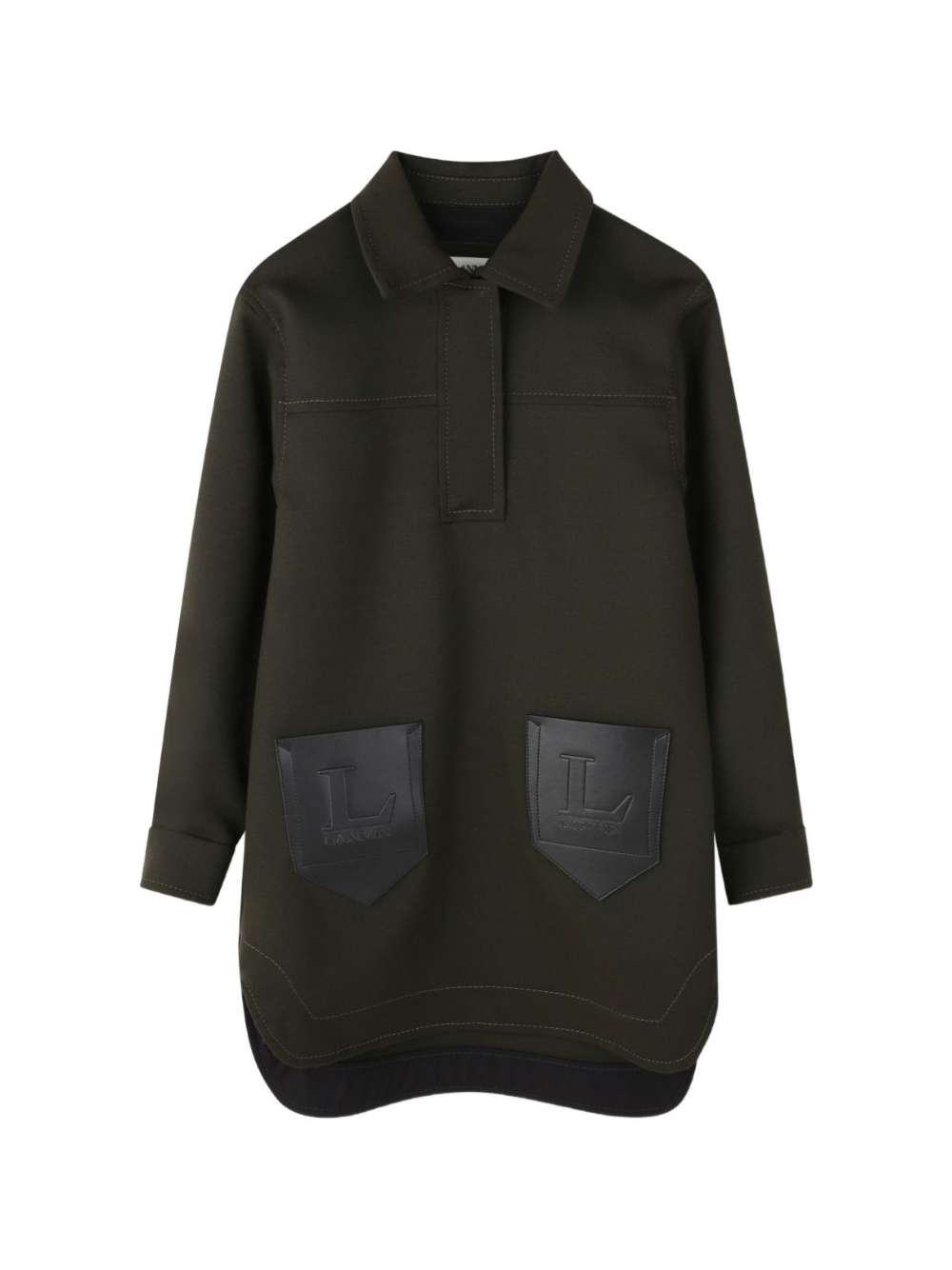 Abito per bambina Lanvin Enfant nero con ricamo con logo N30268 U60 LANVIN KIDS 