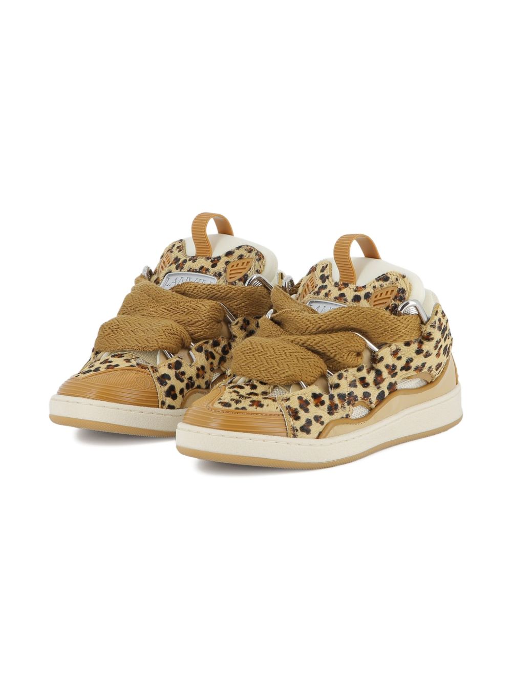 Sneakers per bambina Lanvin Enfant beige con stampa leopardata N30276 P51 LANVIN KIDS 