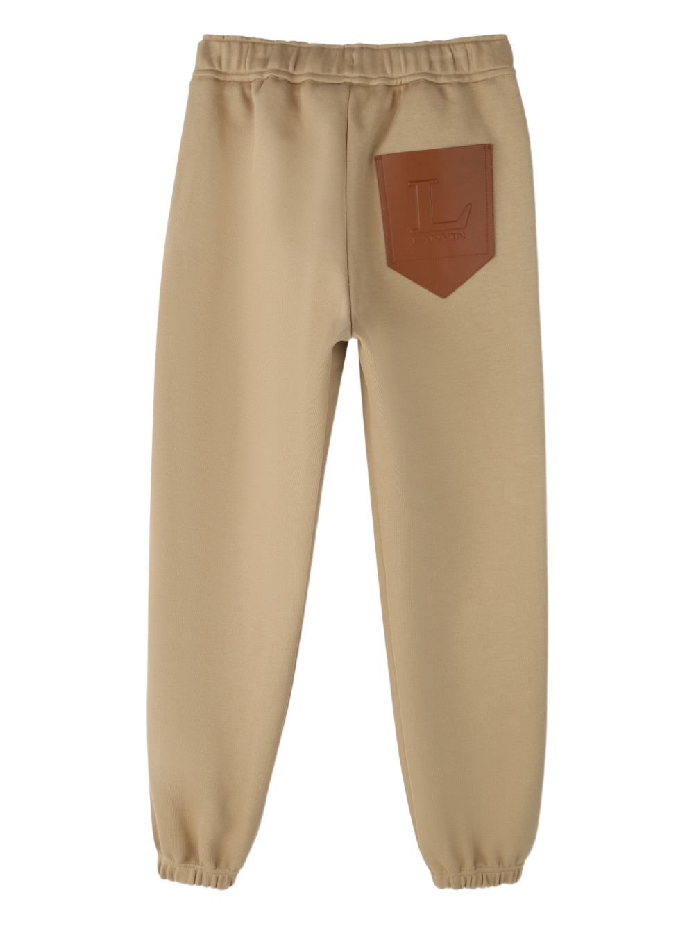 Pantaloni sportivi per bambino Lanvin Enfant beige con applicazione con logo N30299 276 LANVIN KIDS 