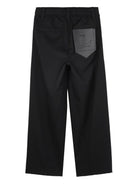 Pantaloni per bambino Lanvin Enfant neri con applicazione posteriore con logo N30303 09B LANVIN KIDS 