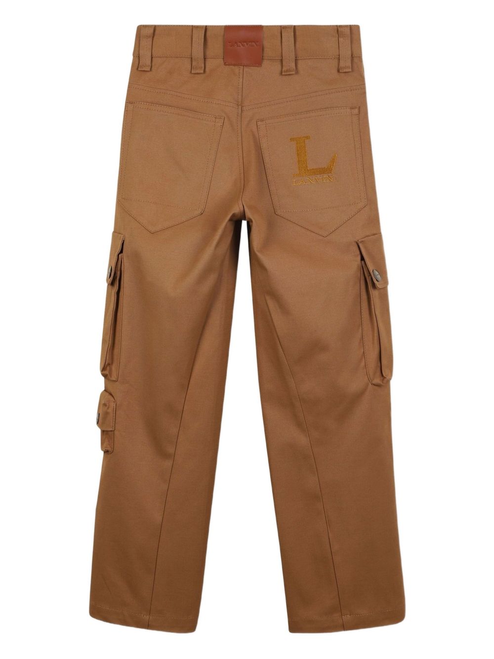 Pantaloni per bambino Lanvin Enfant marrone con tasche cargo laterali N30304 585 LANVIN KIDS 