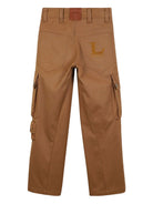 Pantaloni per bambino Lanvin Enfant marrone con tasche cargo laterali N30304 585 LANVIN KIDS 