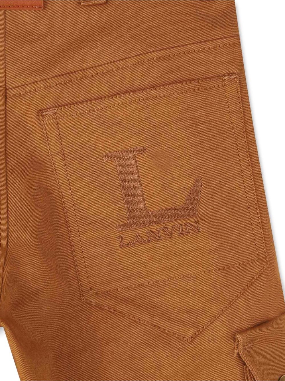 Pantaloni per bambino Lanvin Enfant marrone con tasche cargo laterali N30304 585 LANVIN KIDS 