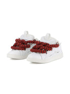 Sneakers Statement per bambini Lanvin Enfant bianche con lacci rossi e neri a contrasto N30306 N89 LANVIN KIDS 