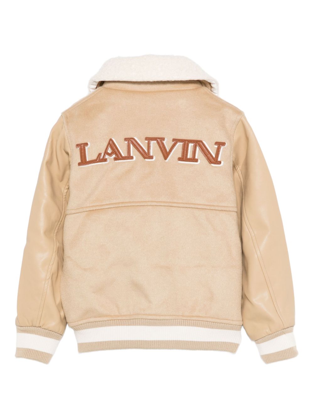 Bomber per bambino Lanvin Enfant beige con logo ricamato N30307 276 LANVIN KIDS 