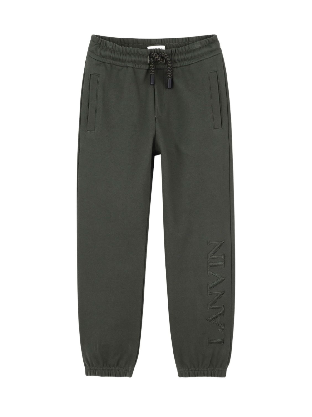 Joggers per bambino Lanvin Enfant verde con orli elasticizzati N30315 665 LANVIN KIDS 