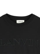 T-shirt per bambino Lanvin Enfant nero con logo ricamato N30321 09B LANVIN KIDS 