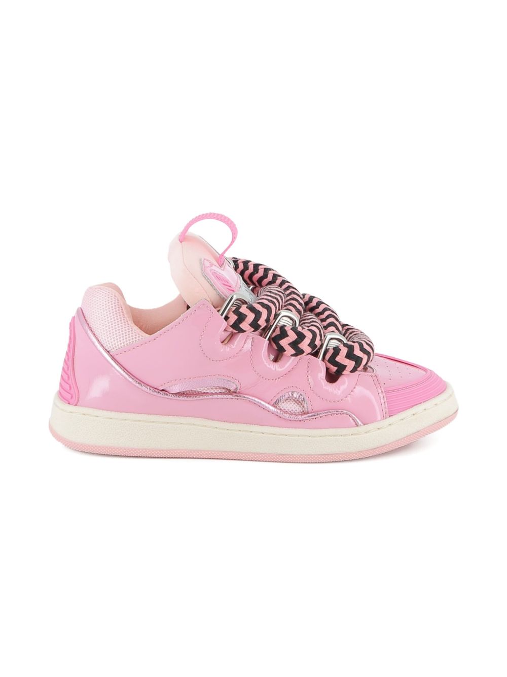 Sneakers per bambina Lanvin Enfant rosa con lacci oversize a zigzag N30327 48N LANVIN KIDS 
