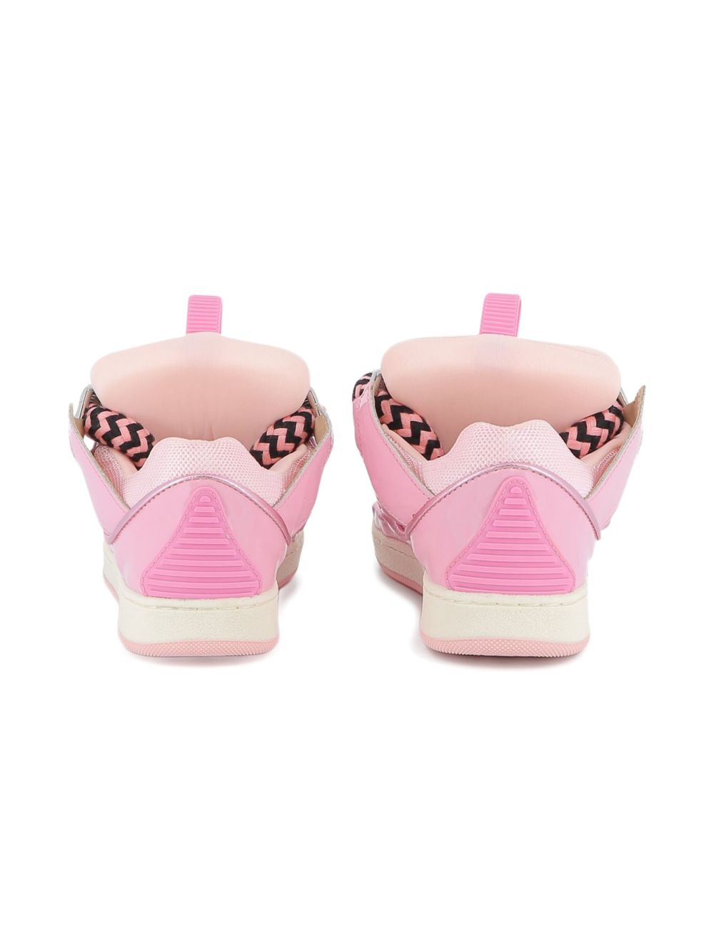 Sneakers per bambina Lanvin Enfant rosa con lacci oversize a zigzag N30327 48N LANVIN KIDS 