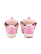 Sneakers per bambina Lanvin Enfant rosa con lacci oversize a zigzag N30327 48N LANVIN KIDS 