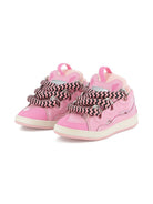 Sneakers per bambina Lanvin Enfant rosa con lacci oversize a zigzag N30327 48N LANVIN KIDS 