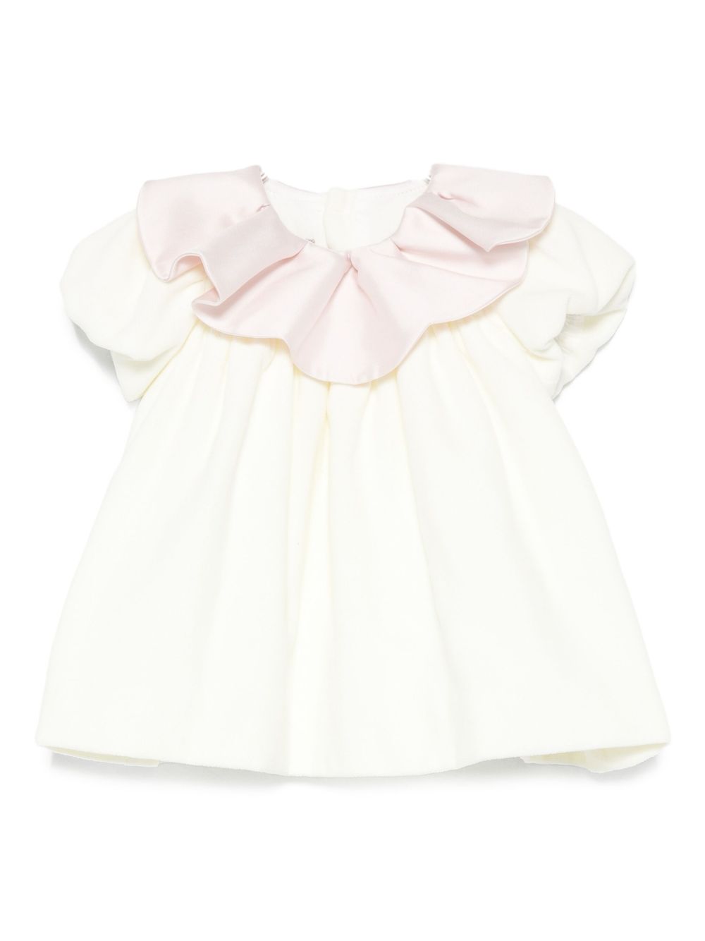 Abito per neonata La Stupenderia bianco con colletto arricciato 1CBAB08 V02S14 LA STUPENDERIA KIDS 
