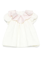 Abito per neonata La Stupenderia bianco con colletto arricciato 1CBAB08 V02S14 LA STUPENDERIA KIDS 