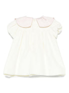 Abito per neonata La Stupenderia bianco con colletto arricciato 1CBAB08 V02S14 LA STUPENDERIA KIDS 