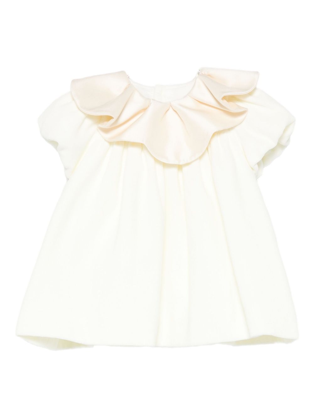 Abito per neonata La Stupenderia bianco con colletto arricciato 1CBAB08 V02S37 LA STUPENDERIA KIDS 