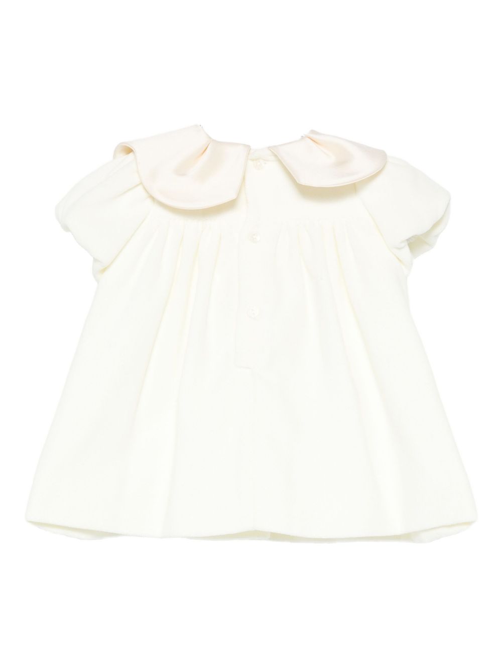 Abito per neonata La Stupenderia bianco con colletto arricciato 1CBAB08 V02S37 LA STUPENDERIA KIDS 