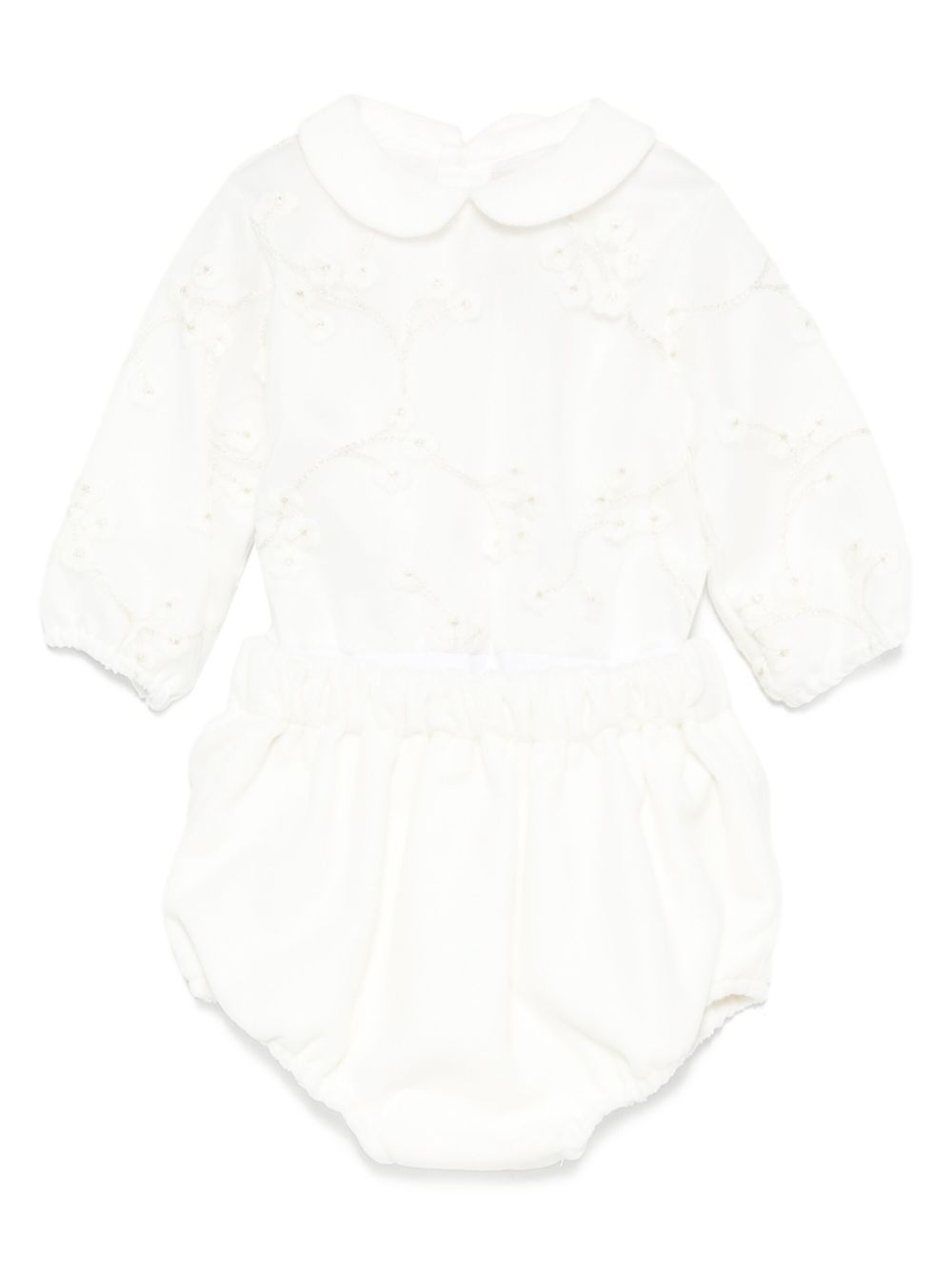 Tutina per neonata La Stupenderia bianca con colletto alla Peter Pan 1CBCT02 V02X28 LA STUPENDERIA KIDS 